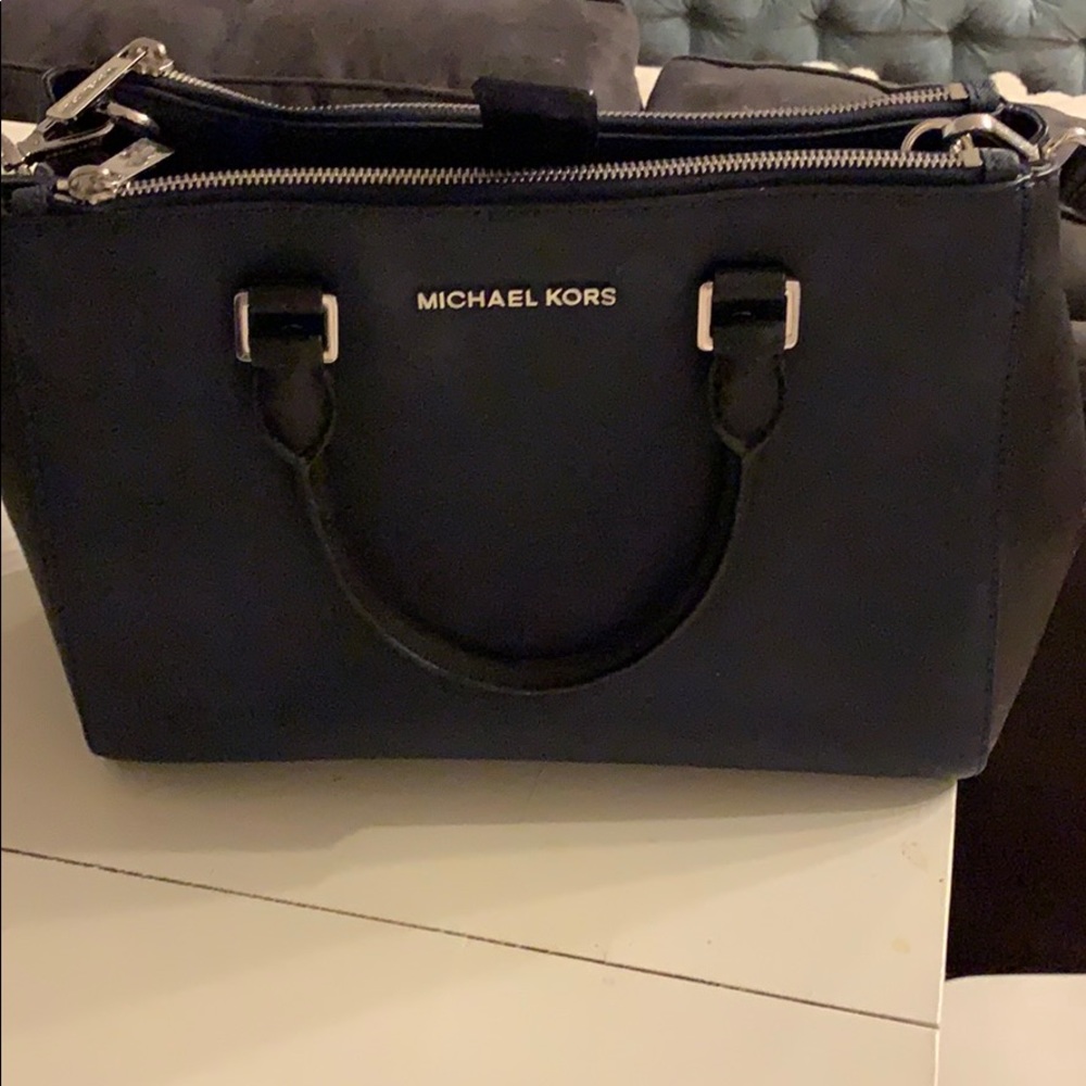 Navy and black Michael Kors shoulder bag